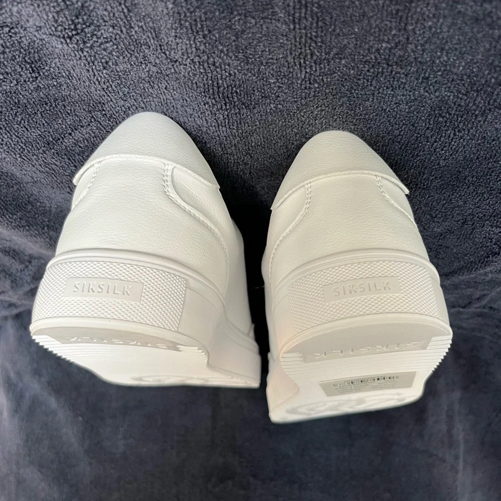 Siksilk NWOT White Leather Sneakers  W/ Gold Accents Mens Size 9 - Picture 7 of 10